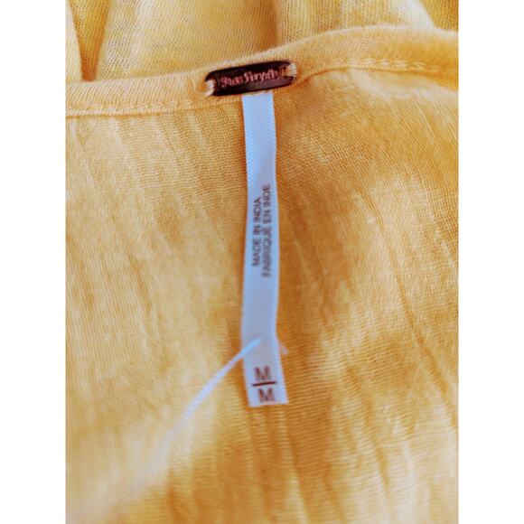 FREE PEOPLE Market Tee Carrot Ginger Orange Embroidered Boho Crop Top Medium NEW - Picture 7 of 8